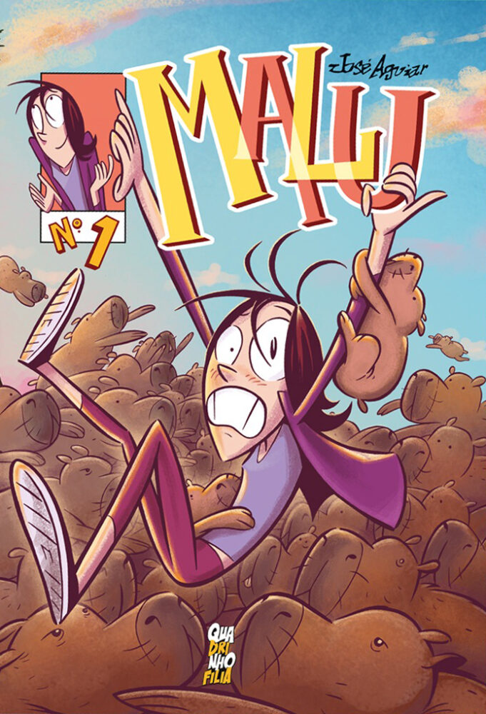 Capa do Gibi nº 1 da Malu, por José Aguiar.