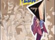 Capa da graphic novel Folheteen mostrando Malu segurando bandeira roxa entre multidão de pessoas em sépia